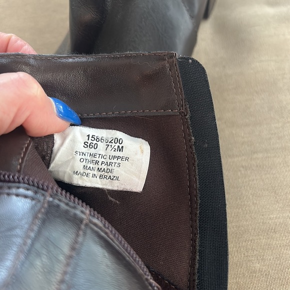 Naturalizer Brazil 7.5 Brown Bootie Faux Leather Zip Ankle Boot Shoes Western - Picture 4 of 14